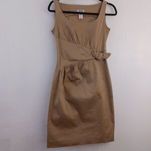 Moschino sleeveles cheap and chick tie side tan mini dress size 6